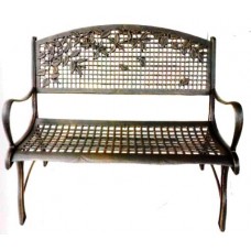 Cast Iron Loveseat Bench - Leaves