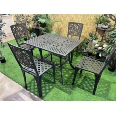 Cast Iron Conversation Five Piece Outdoor Dining Suite