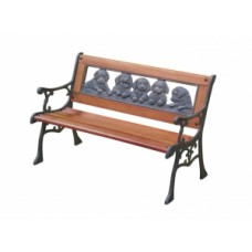 Iron / Wood Kids Outdoor Bench - Puppies