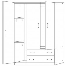 Style Wardrobe - Three Doors Two Drawers