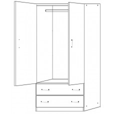Style 800 Wardrobe - Two Doors Two Drawers